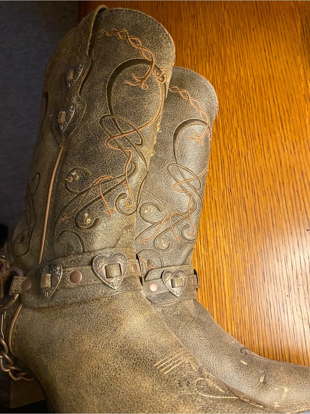 NWOT- Boot Barn Brown Embroidered Cowgirl Boots - Picture 6 of 8